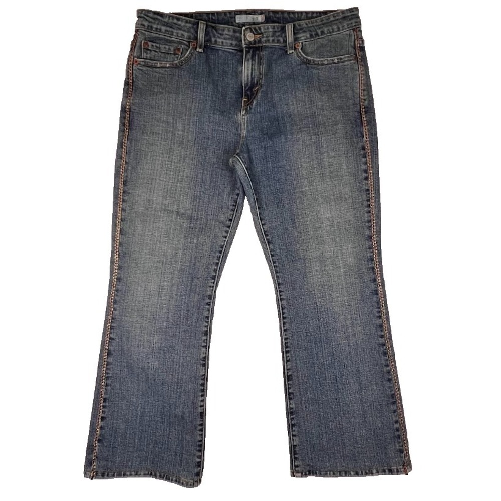 Levi's 515 Bootcut Jeans 12 Petite Embroidered Detail Unique Stretch Denim